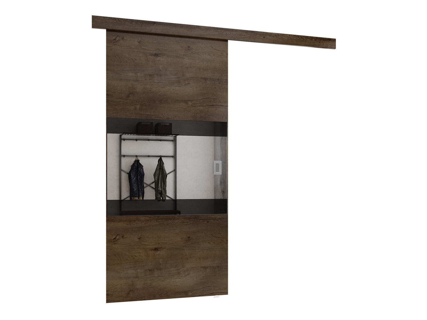 Puerta corredera Dover 174 (Fresno oscuro + Negro)