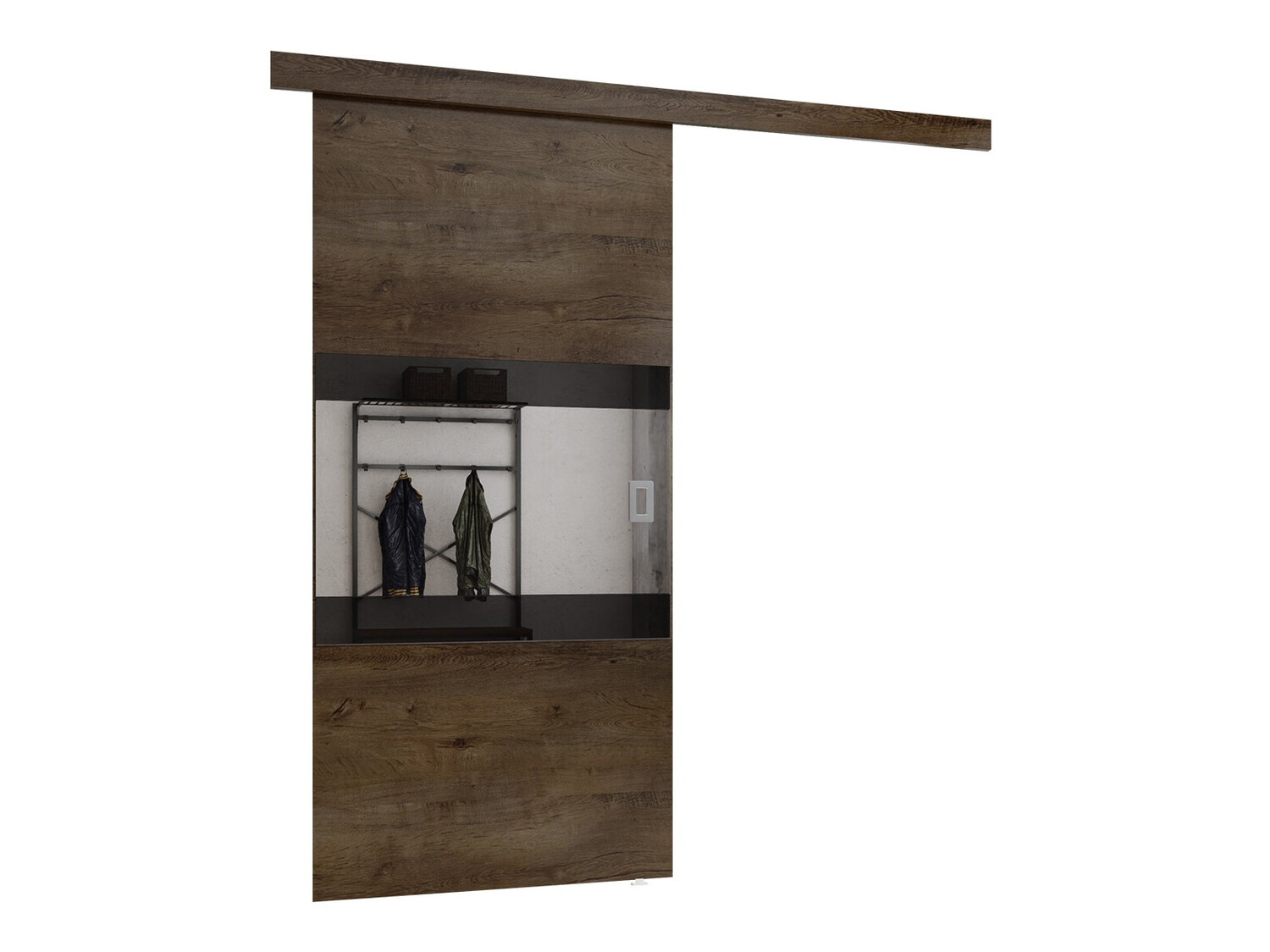 Puerta corredera Dover 175 (Fresno oscuro + Negro)