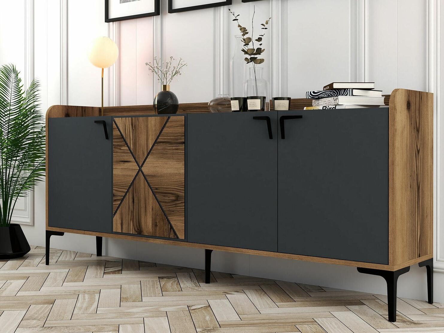 Aparador Kailua 172 (Antracita + Nuez)