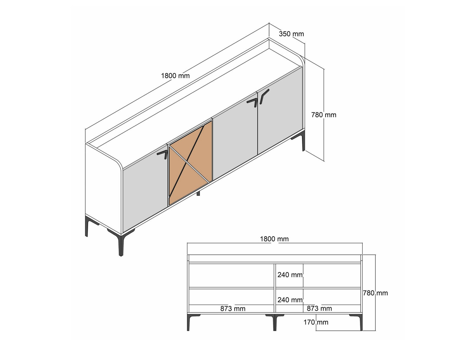 Aparador Kailua 172 (Nuez)