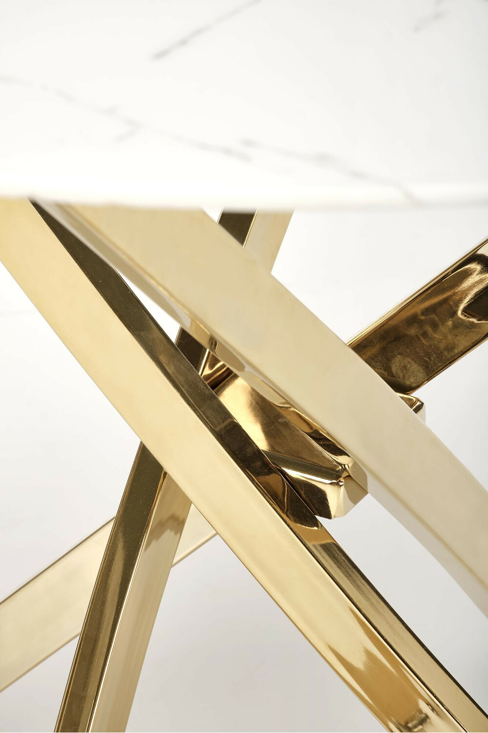 Mesa Houston 1538 (Dorado + Mármol blanco)