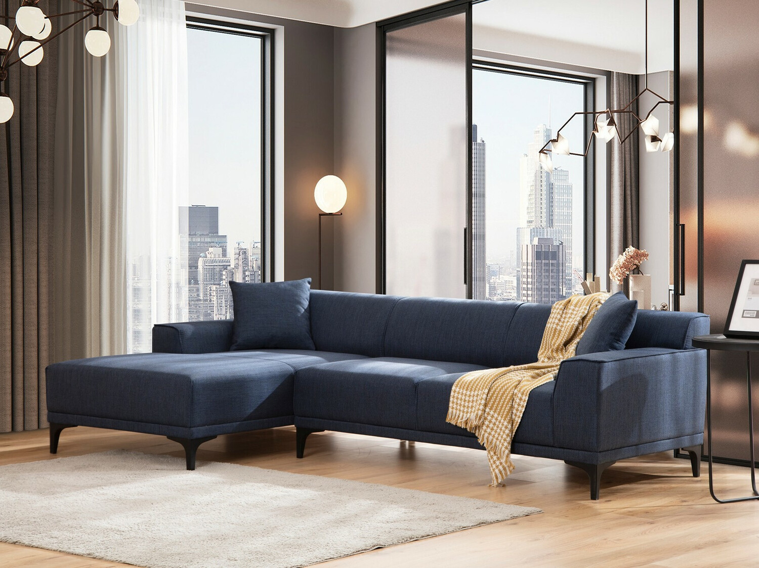 Sofá rinconero Altadena 136 (Azul oscuro)