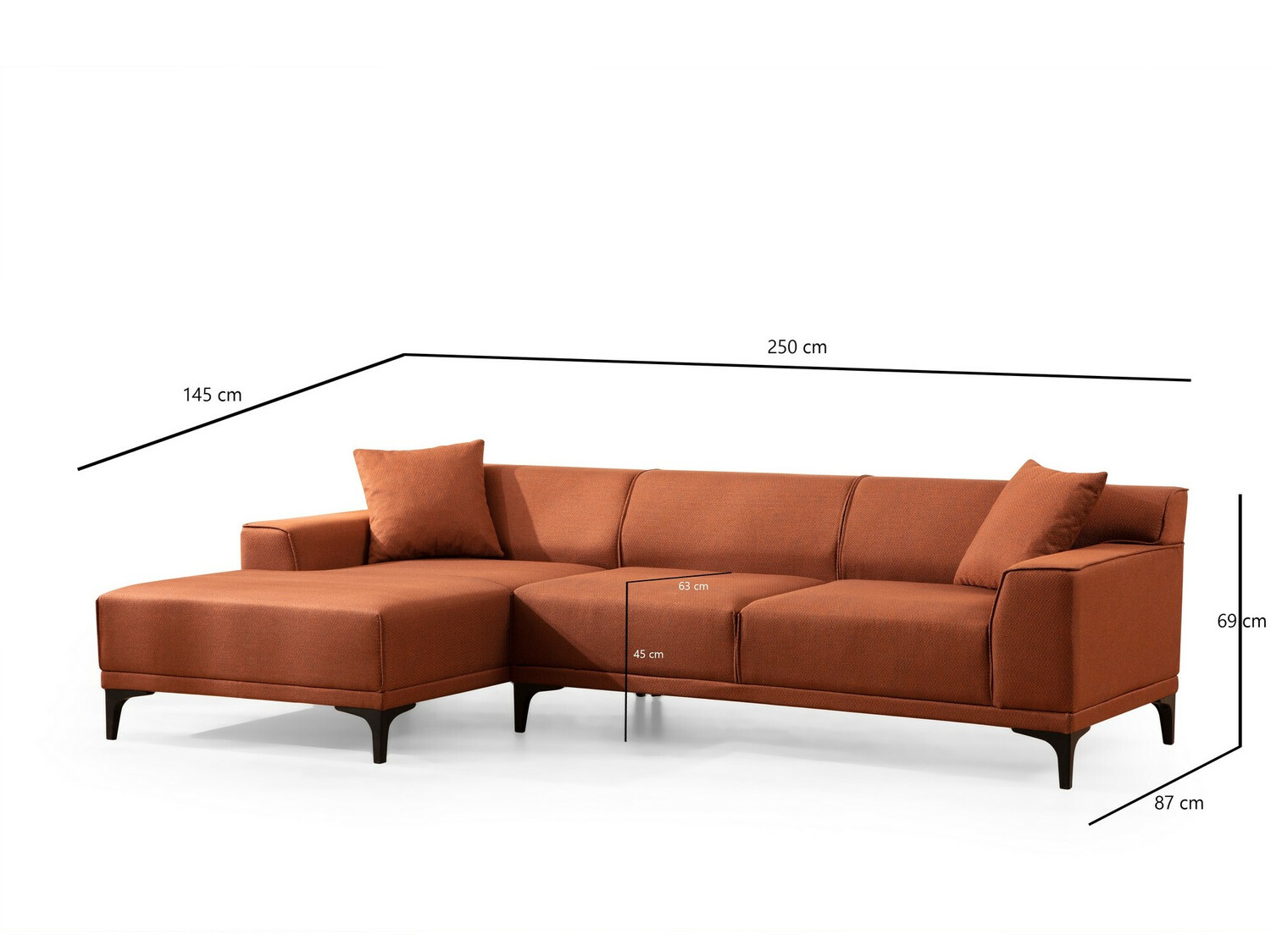 Sofá rinconero Altadena 136 (Naranja)