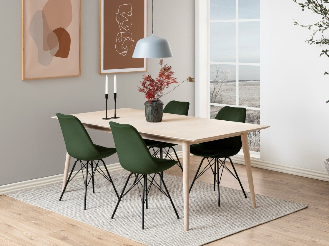 Conjunto de mesas y sillas para comedor Norsica 330 (Verde oscuro + Negro)