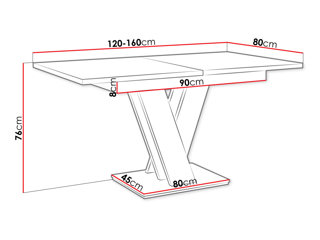 Mesa Musus (Blanco brillante)