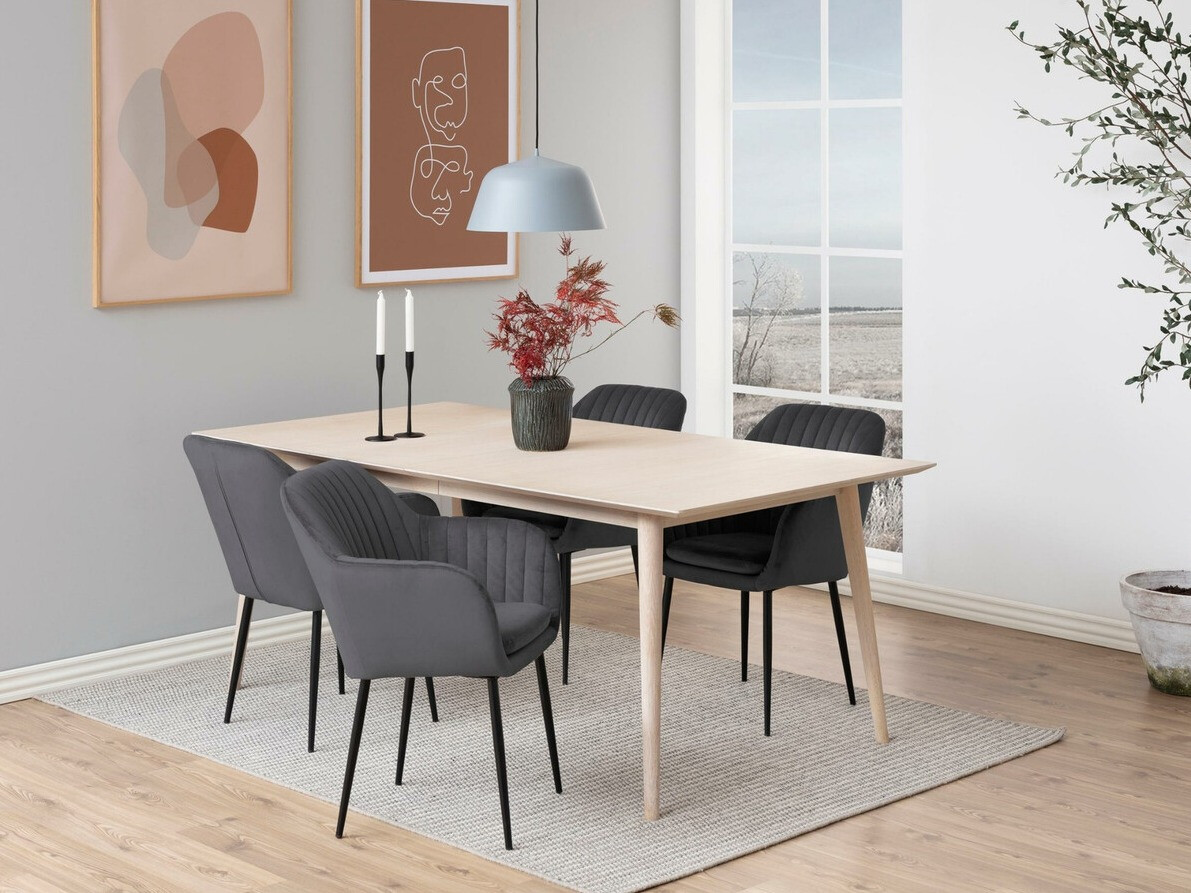 Conjunto de comedor Norsica 513 (Gris oscuro + Negro)