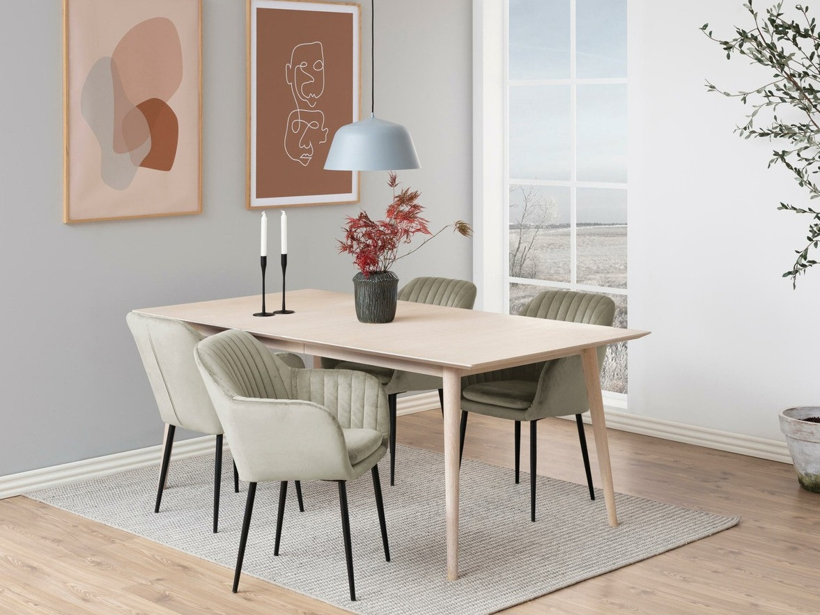 Conjunto de mesas y sillas para comedor Norsica 513 (Crema + Negro)