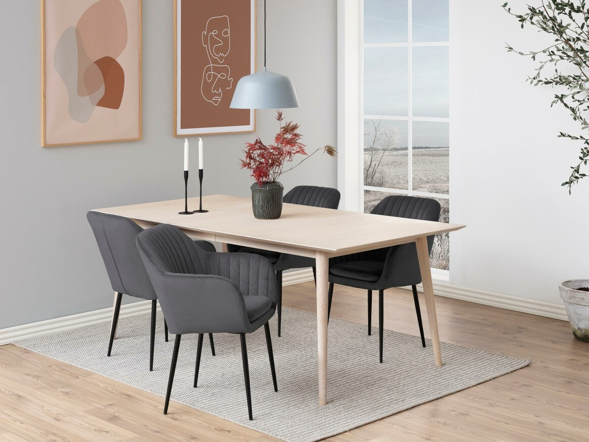 Conjunto de mesas y sillas para comedor Norsica 513 (Gris oscuro + Negro)