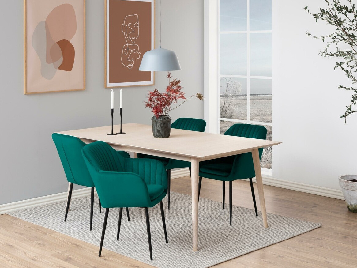 Conjunto de mesas y sillas para comedor Norsica 513 (Verde + Negro)