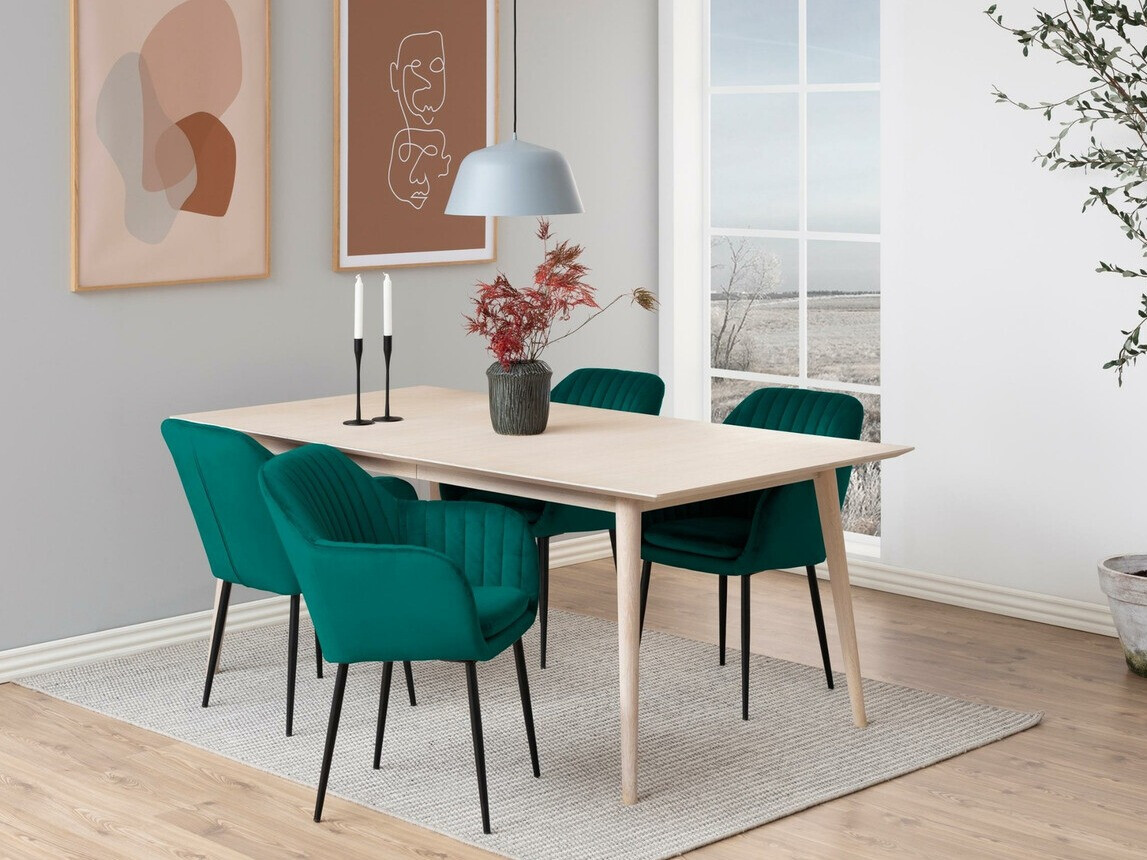 Conjunto de mesas y sillas para comedor Norsica 513 (Verde + Negro)