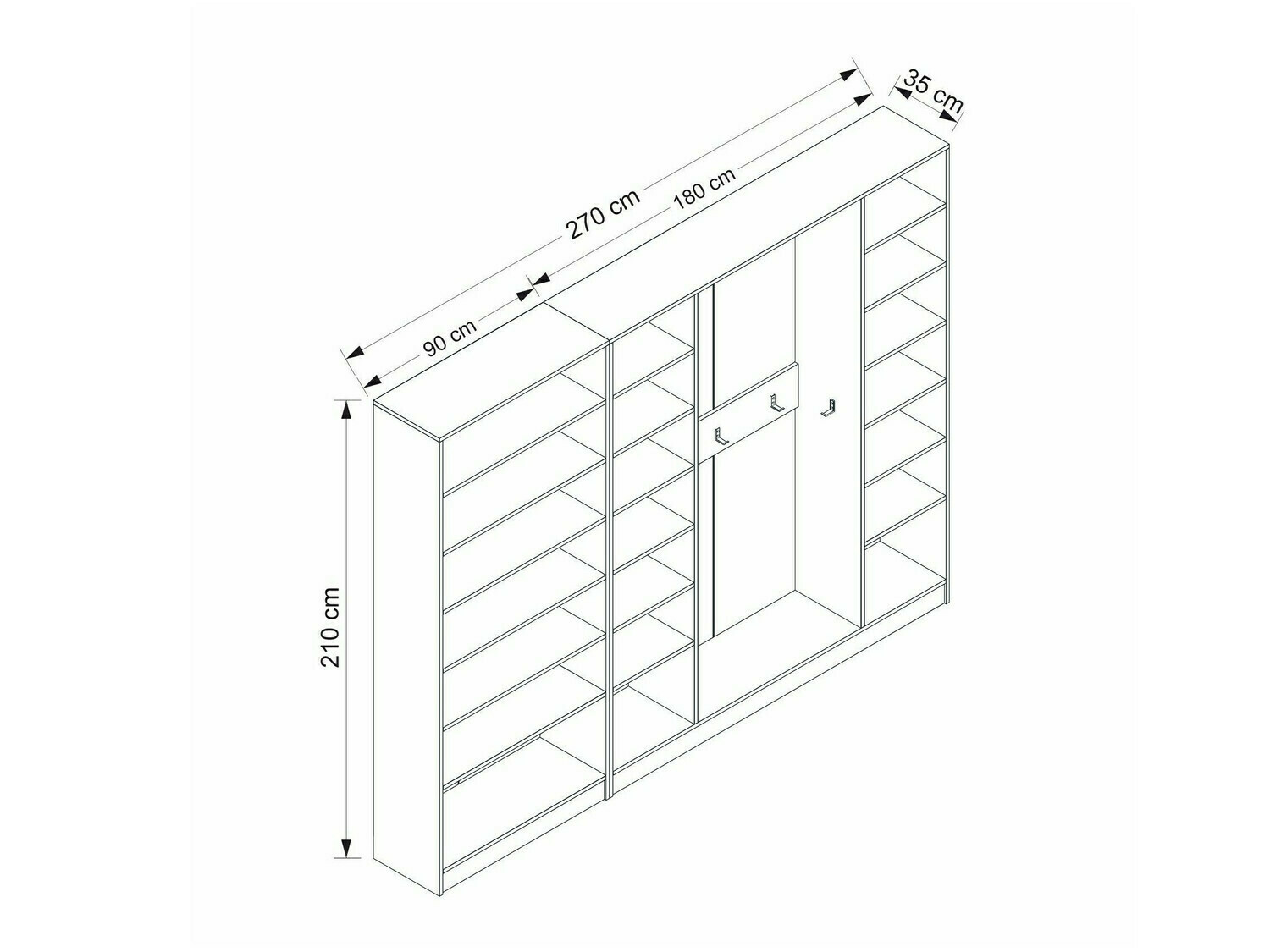 Armario Kailua A136 (Blanco + Antracita)