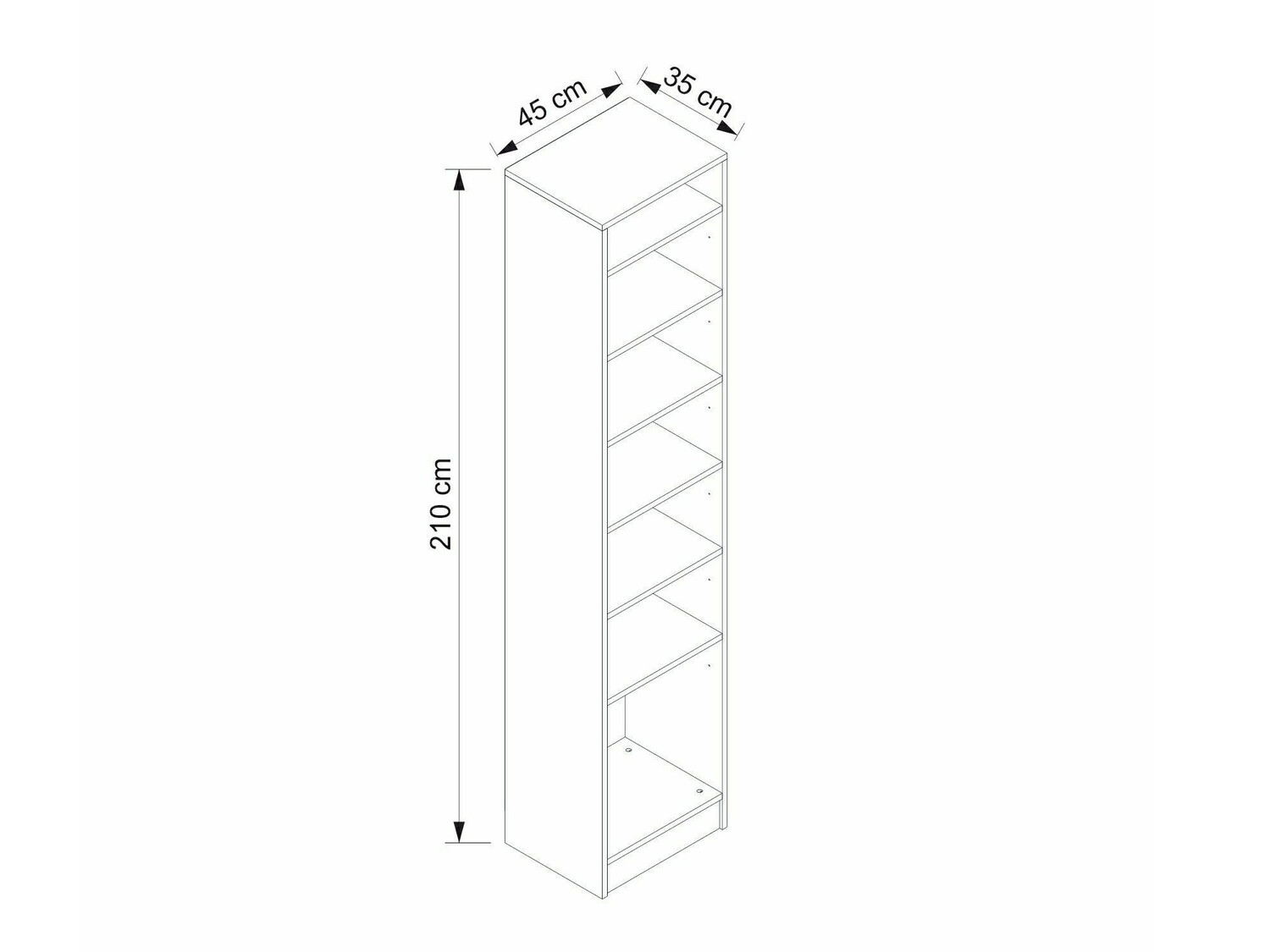 Estantería Kailua A131 (Blanco + Nuez)