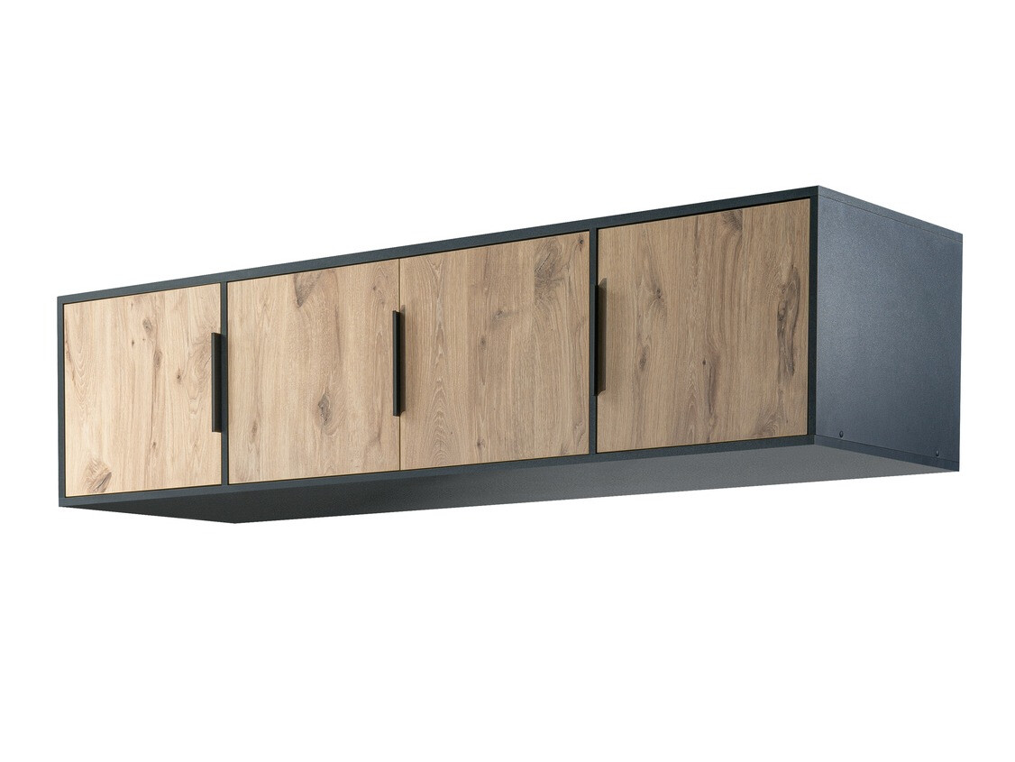 Aparador Ophdome 116 (Roble oscuro + Negro)