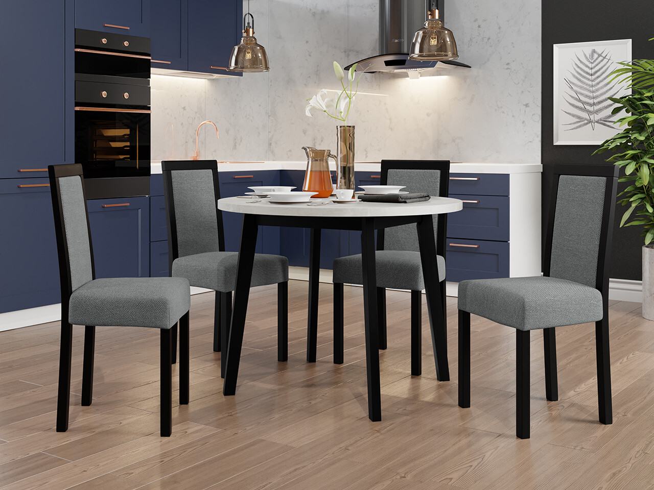 Conjunto de comedor Victorville 304 (Negro)