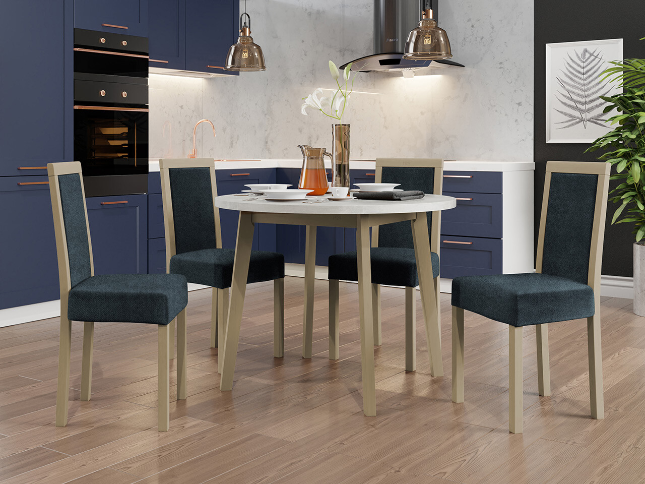 Conjunto de comedor Victorville 304 (Roble Sonoma)