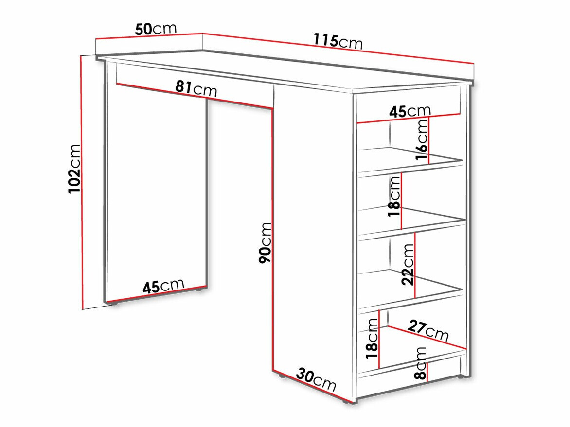 Mesa de bar Comfivo Cedrus (Roble Artisan)