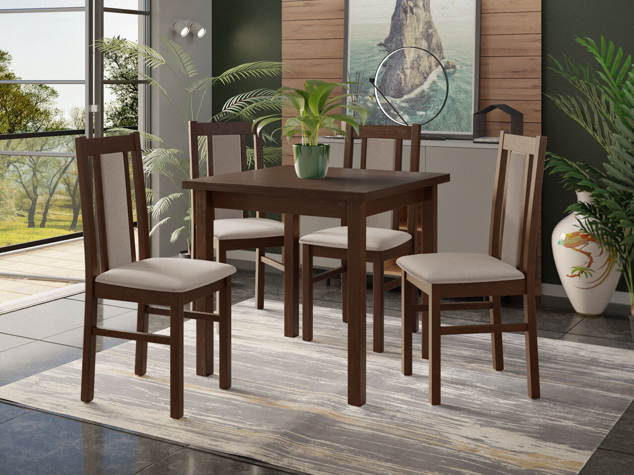 Conjunto de comedor Victorville 310 (Nuez)