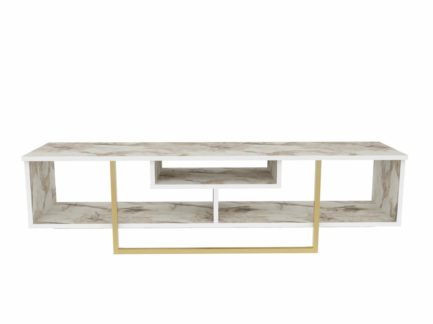 Mueble TV Kailua 245 (Mármol blanco + Dorado)