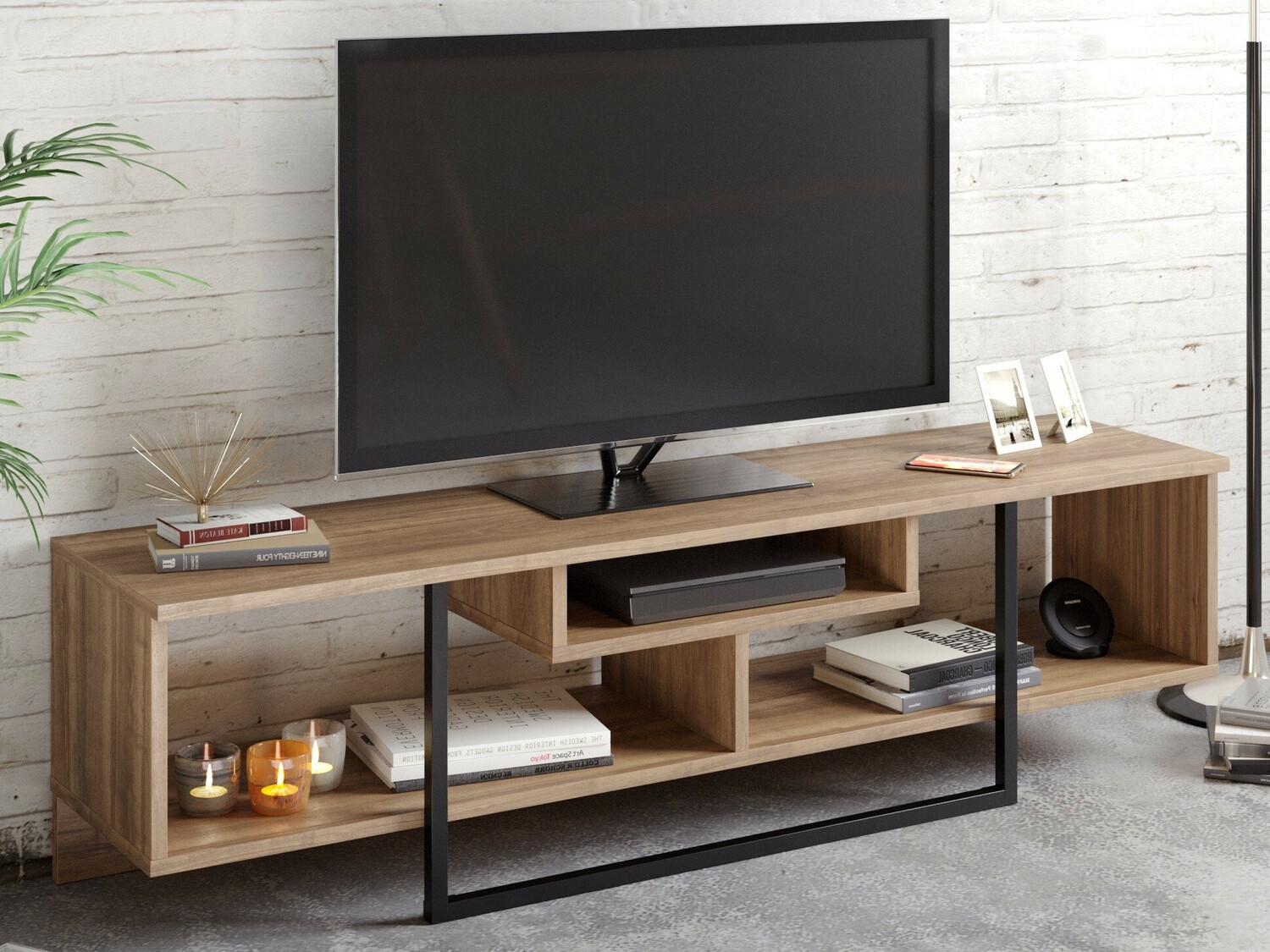 Mueble TV Kailua 245 (Nuez + Negro)