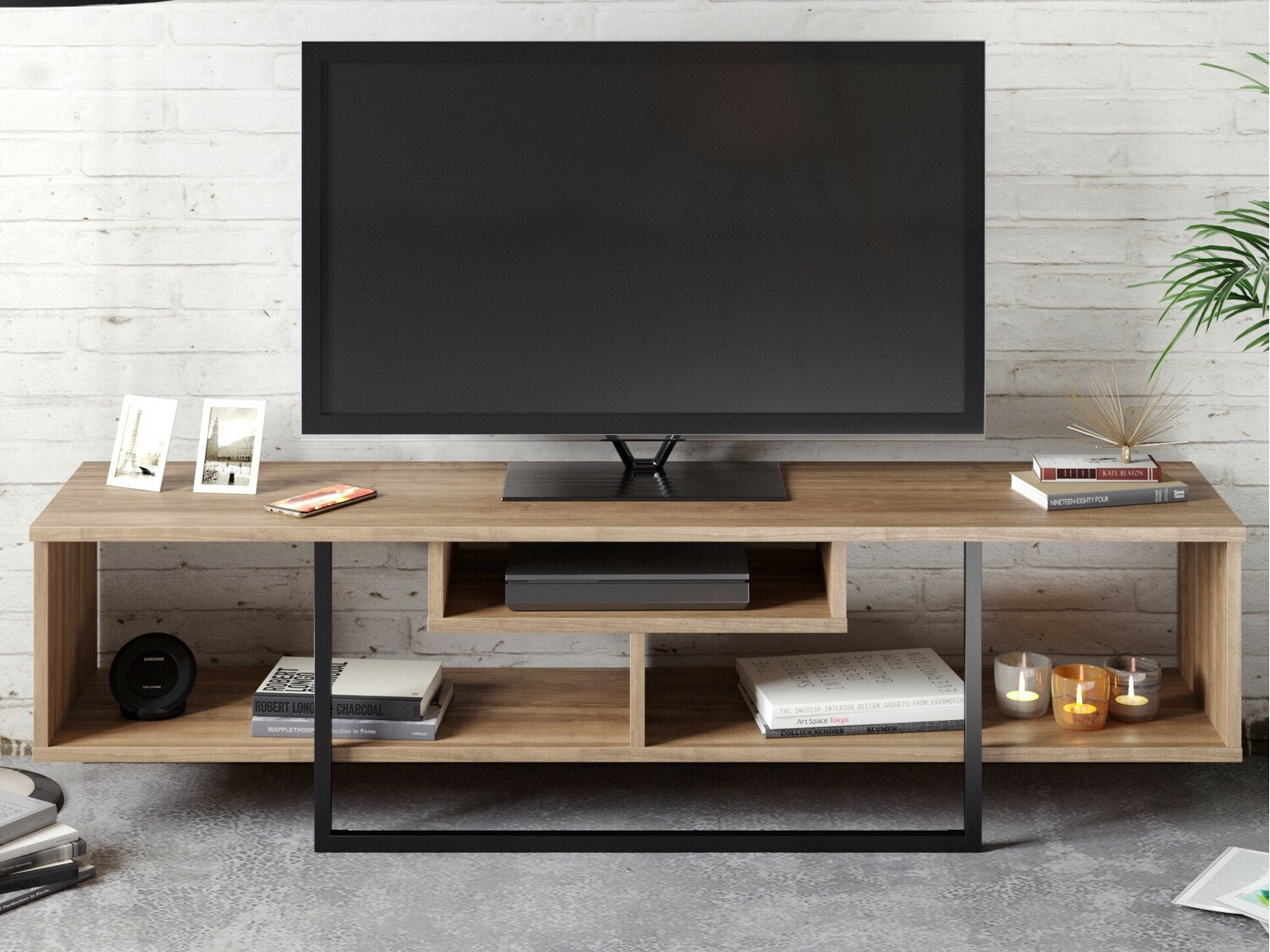 Mueble TV Kailua 245 (Nuez + Negro)