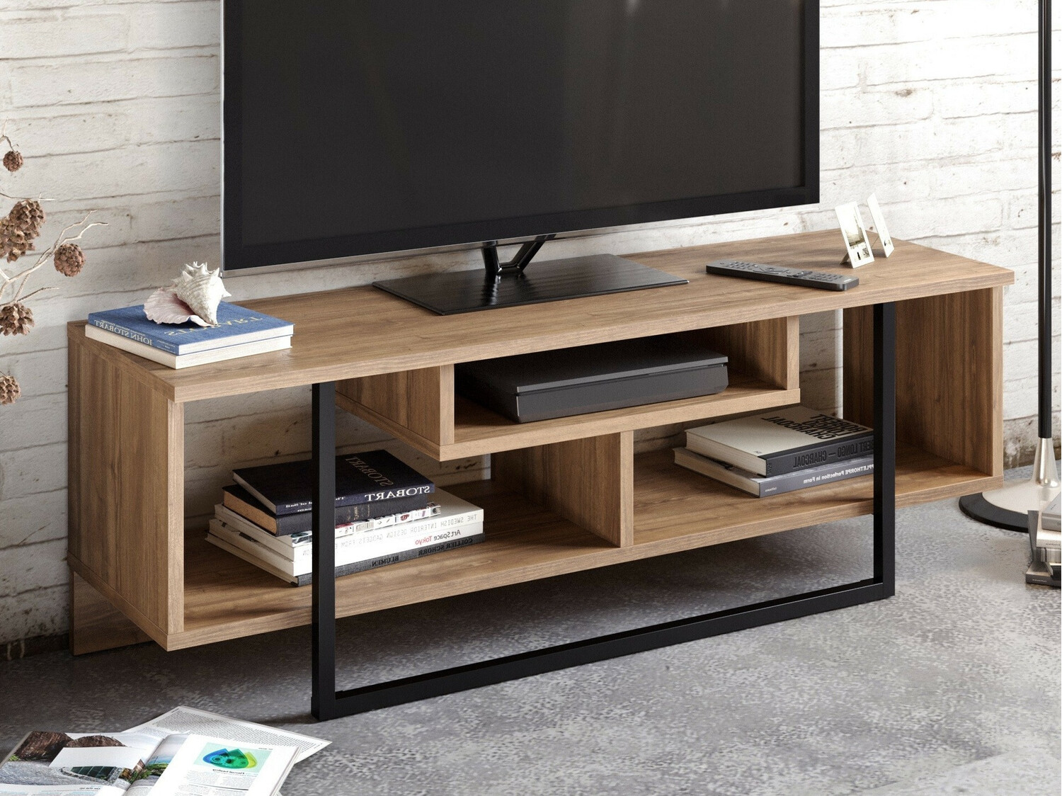 Mueble TV Kailua 246 (Nuez + Negro)
