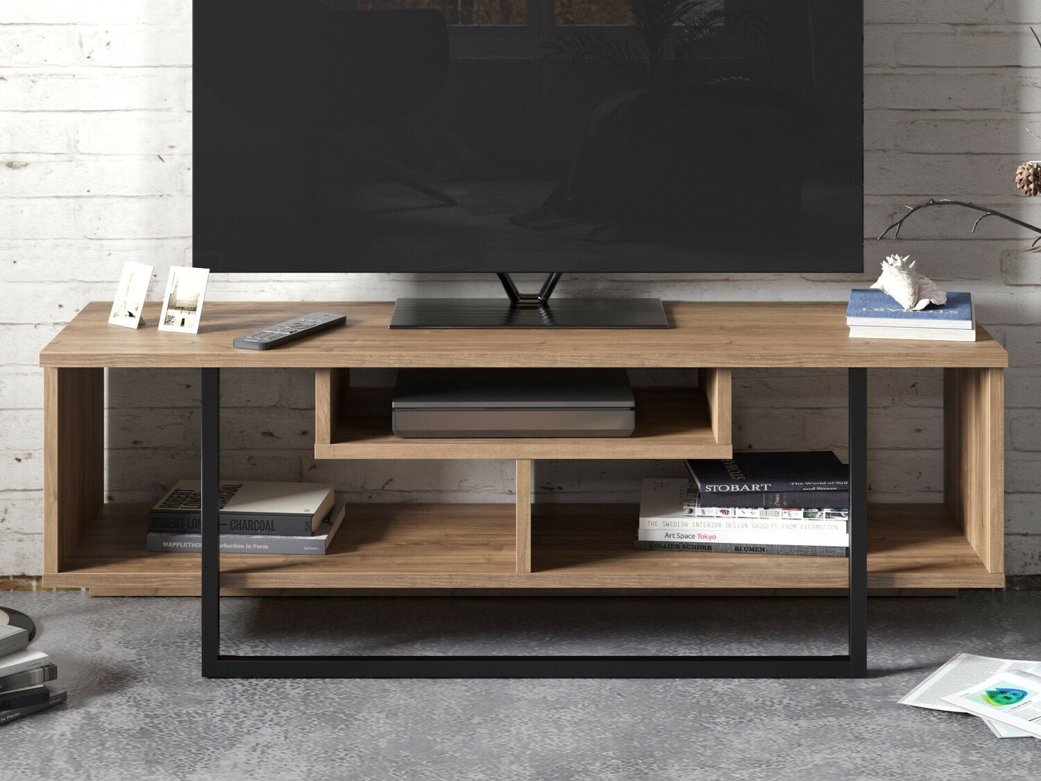 Mueble TV Kailua 246 (Nuez + Negro)
