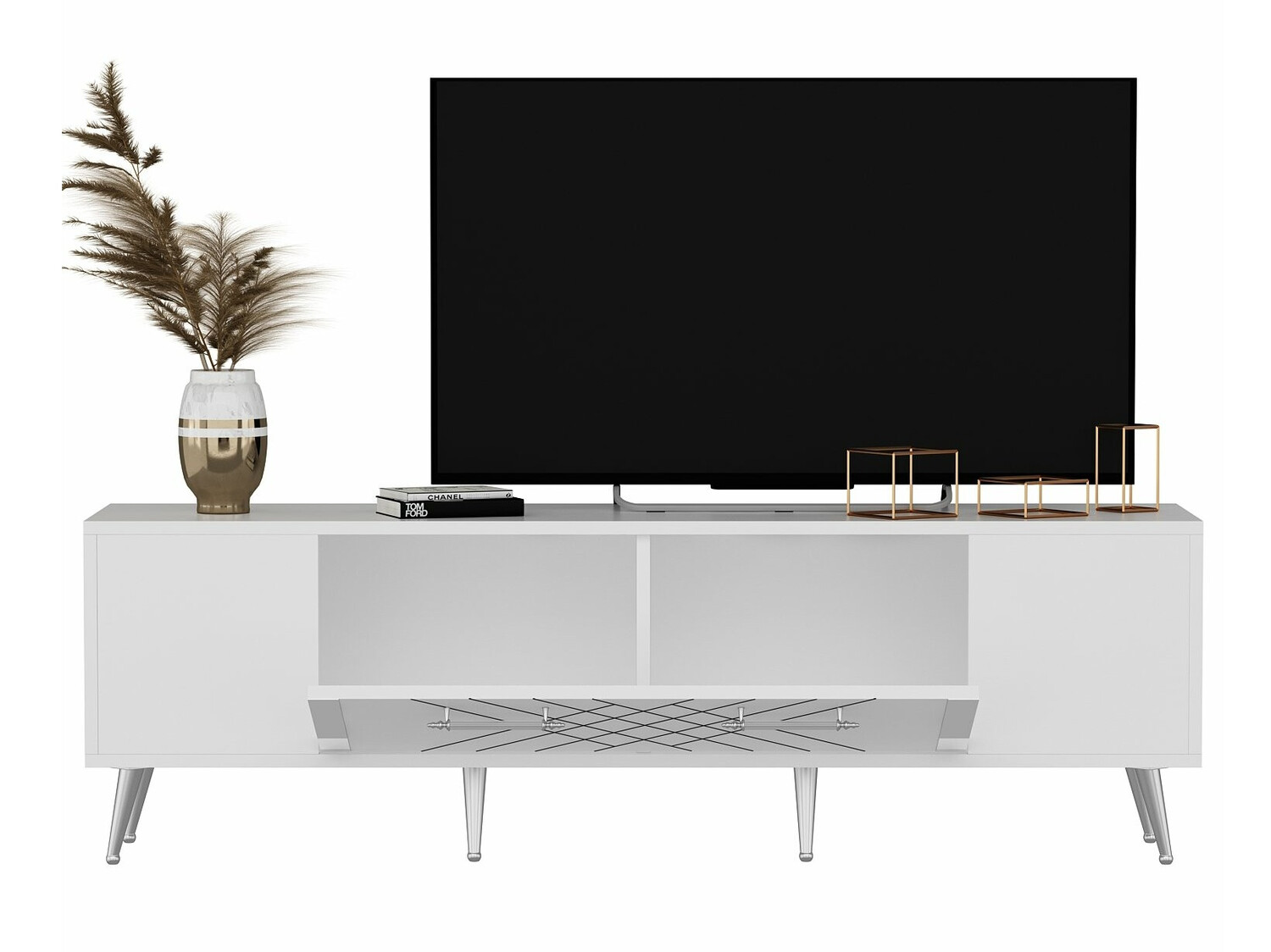Mueble TV Kailua 269 (Blanco + Plata)