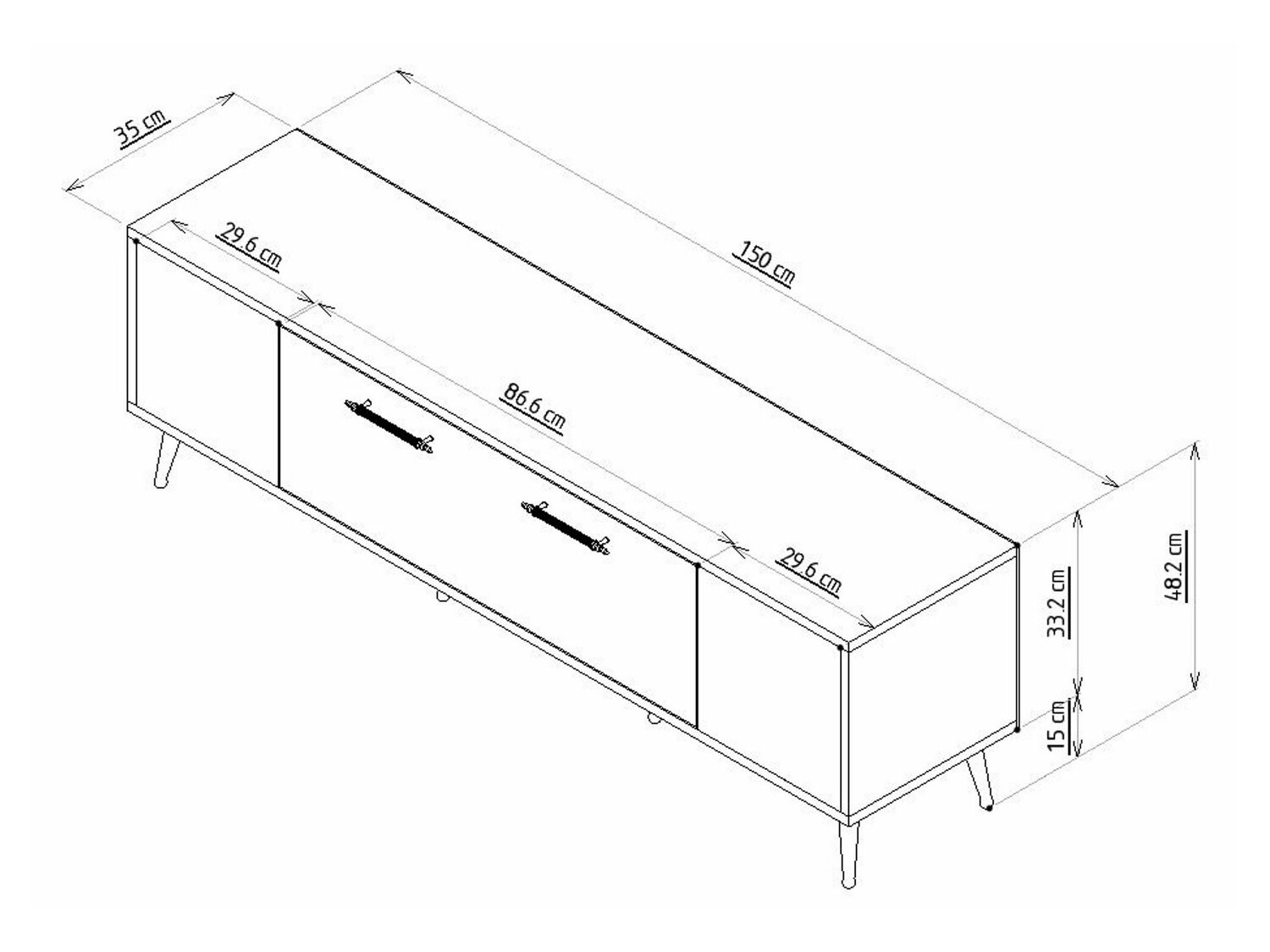 Mueble TV Kailua 269 (Blanco + Plata)
