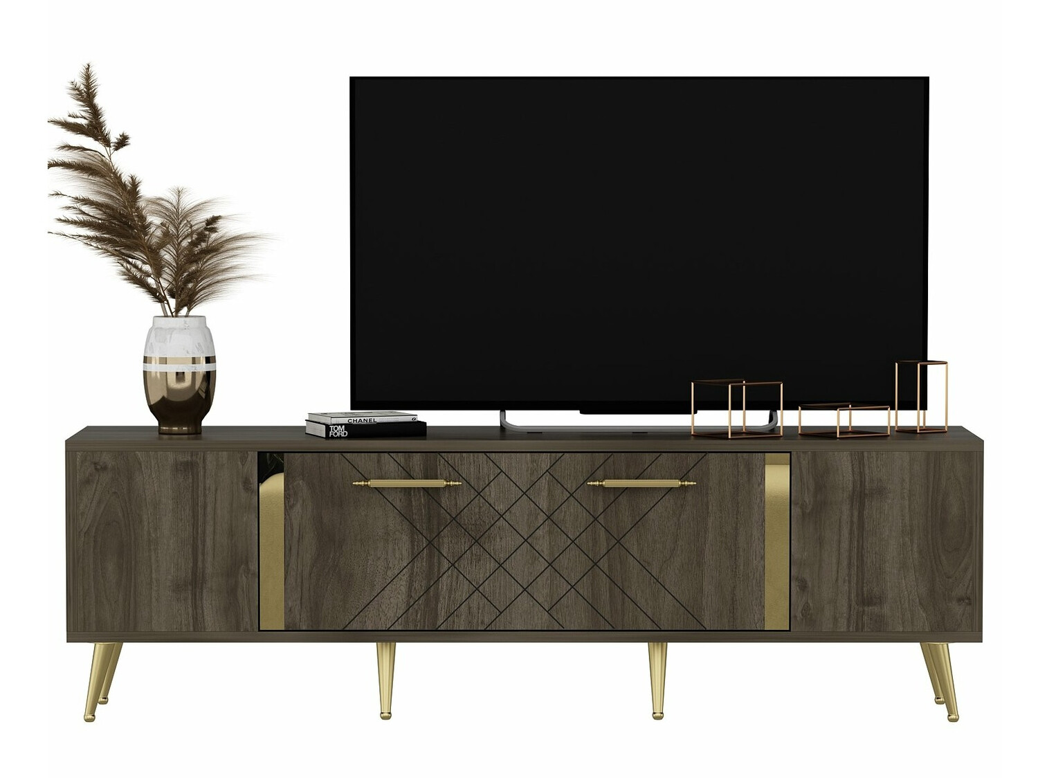 Mueble TV Kailua 269 (Nuez + Dorado)