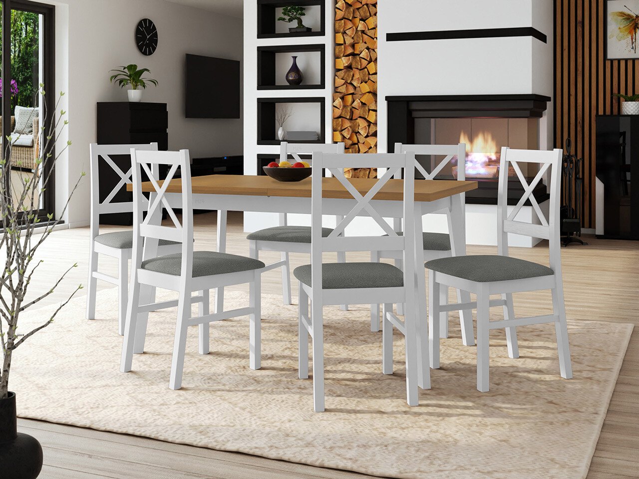 Conjunto de comedor Victorville 317 (Blanco)