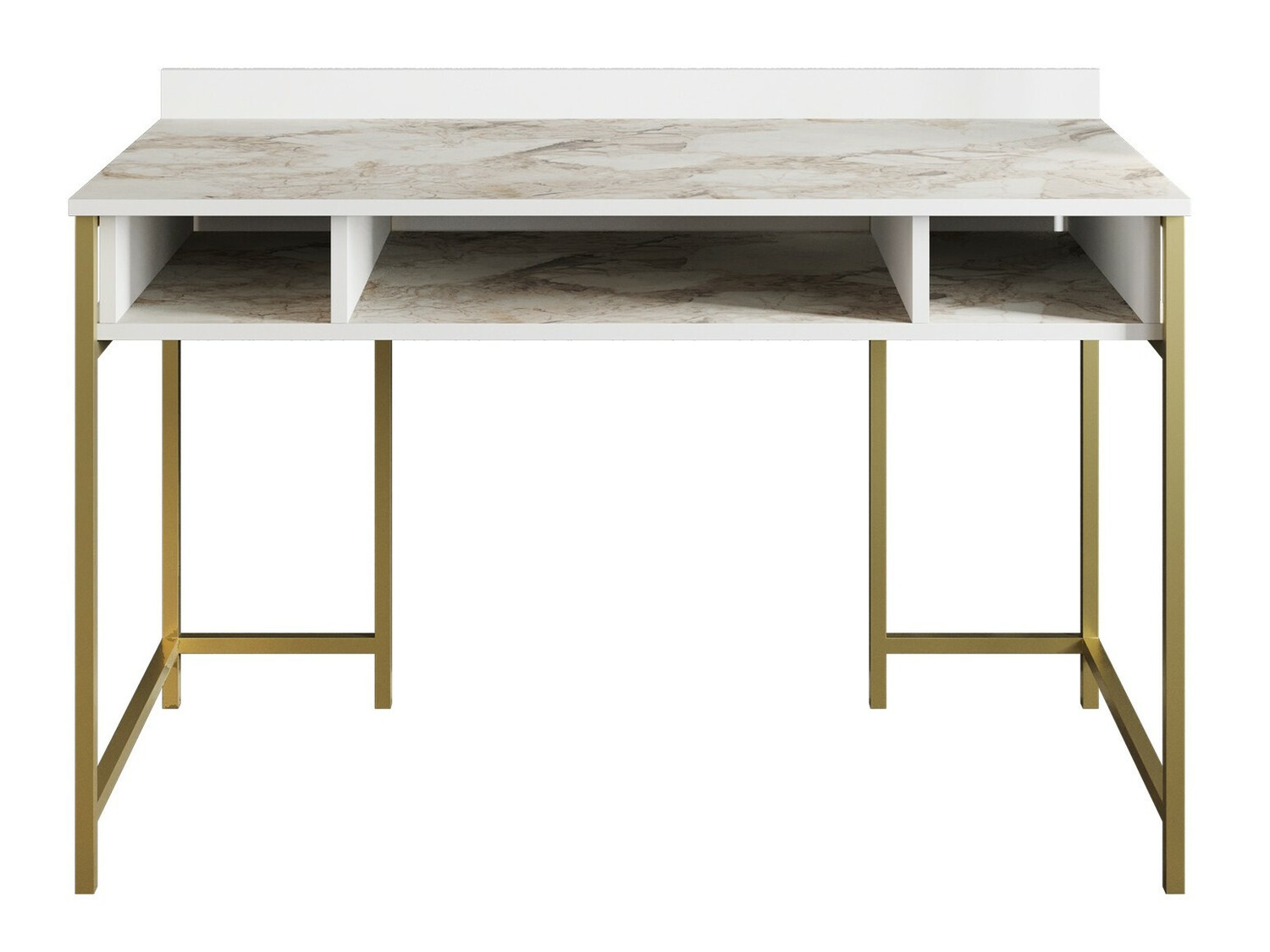 Mesa de oficina Kailua 294 (Mármol blanco + Dorado)