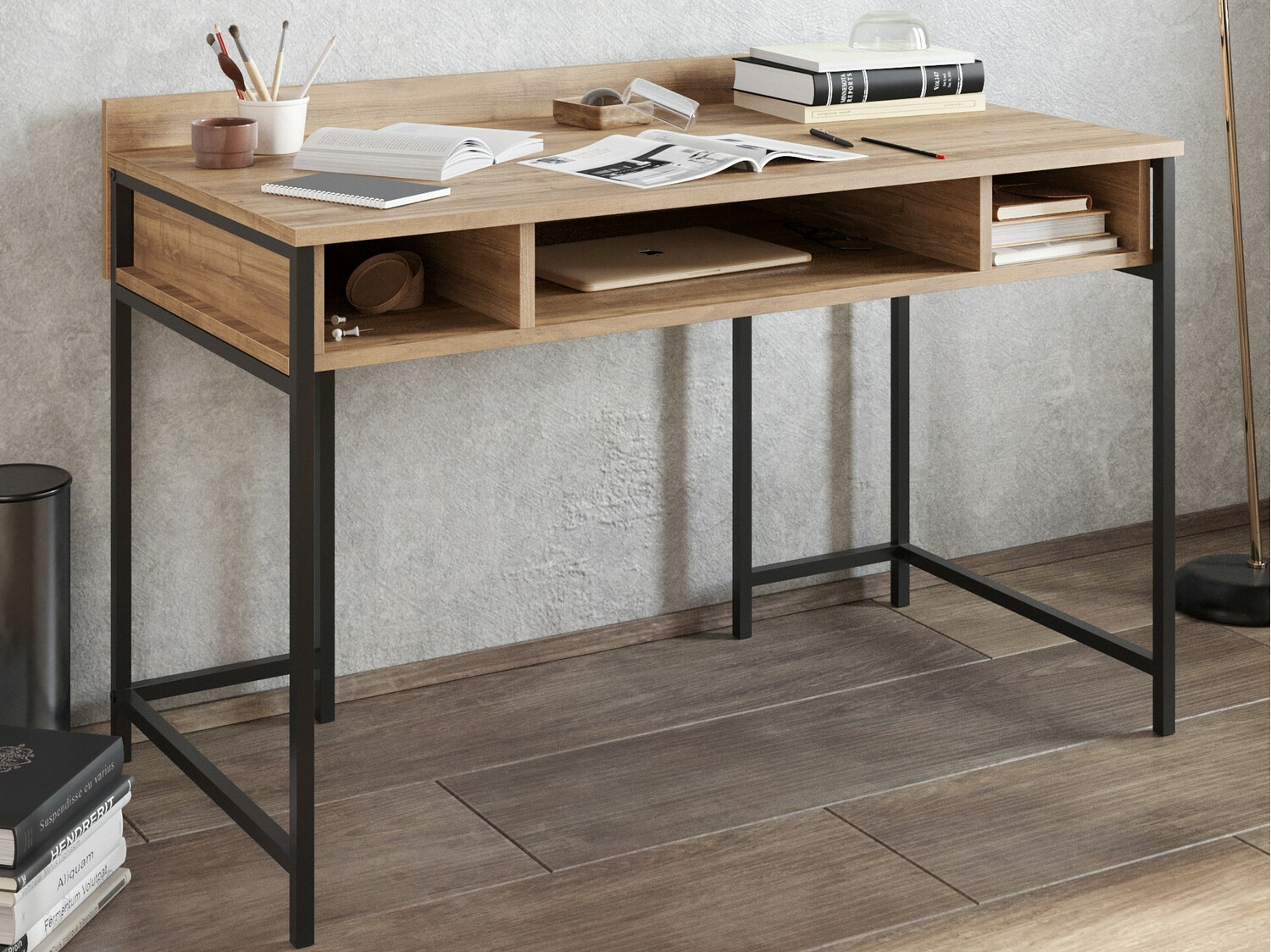 Mesa de oficina Kailua 294 (Nuez + Negro)