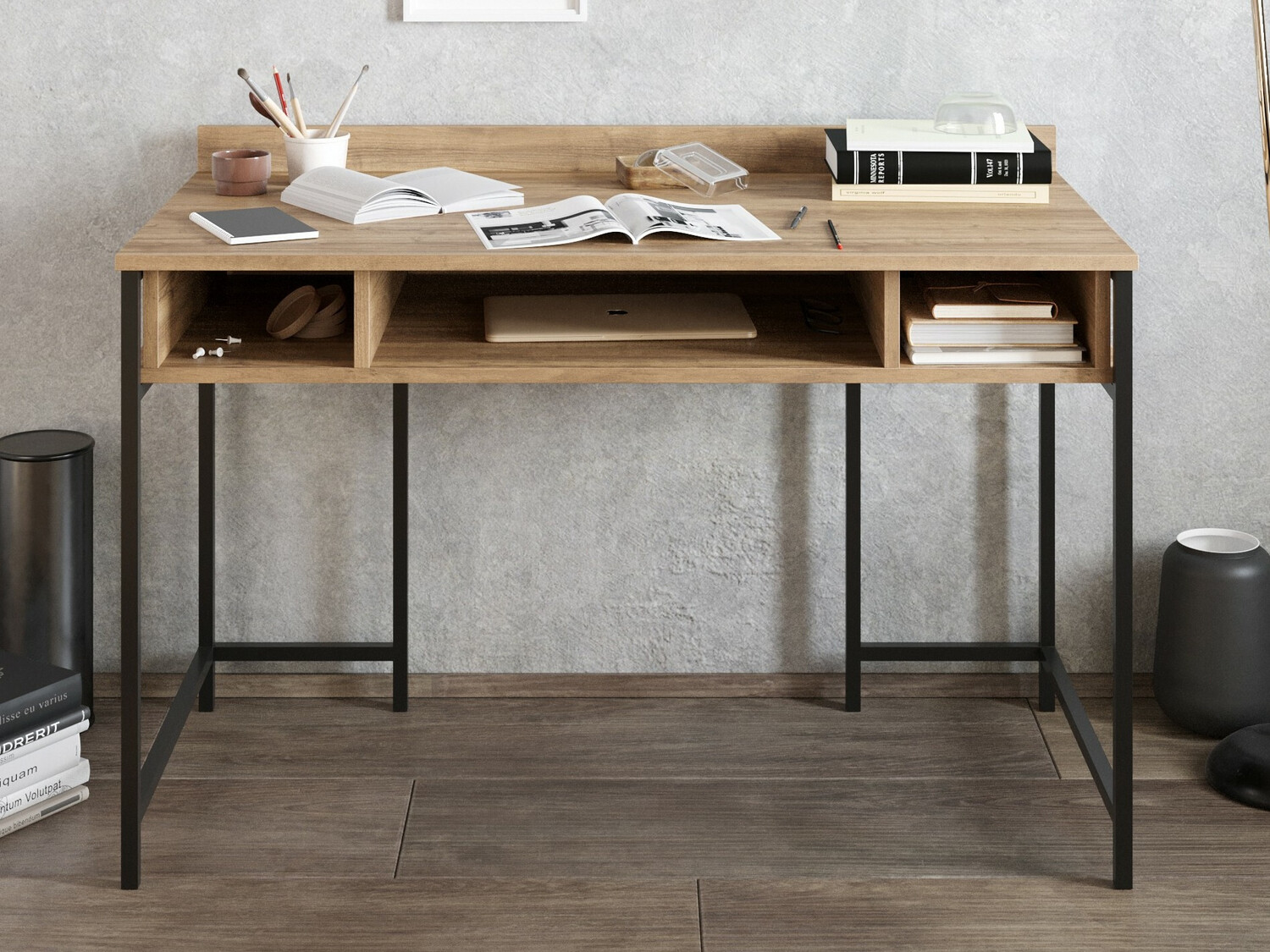 Mesa de oficina Kailua 294 (Nuez + Negro)