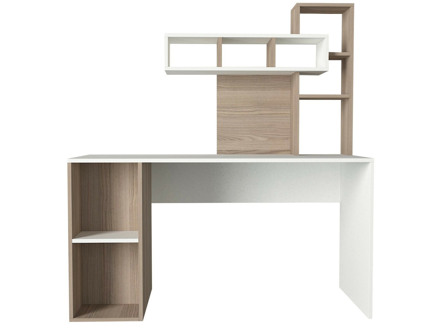 Mesa de oficina Kailua 296 (De color marrón claro + Blanco)