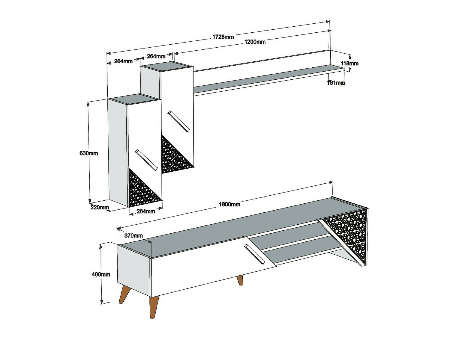 Conjunto de salón Kailua 1564 (Roble)