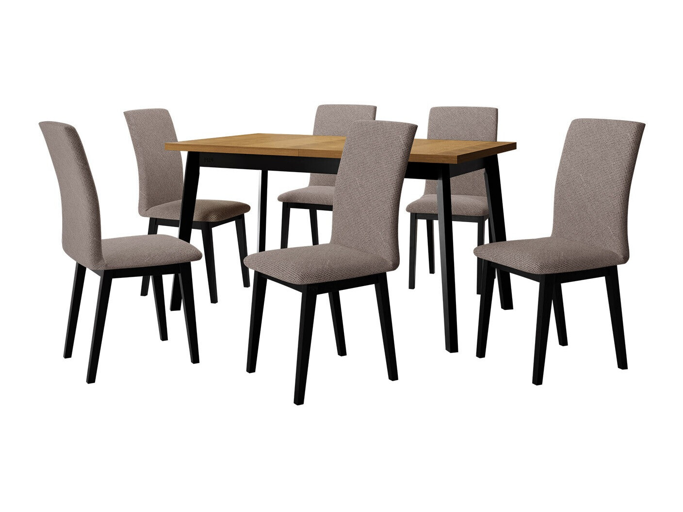 Conjunto de mesas y sillas para comedor Victorville 322 (Negro)