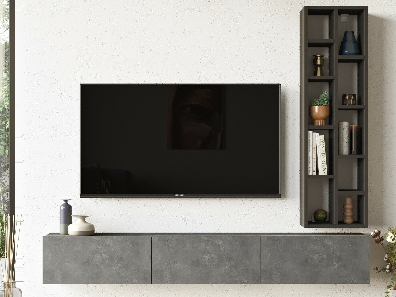 Conjunto de salón Kailua 901 (Gris + Negro)