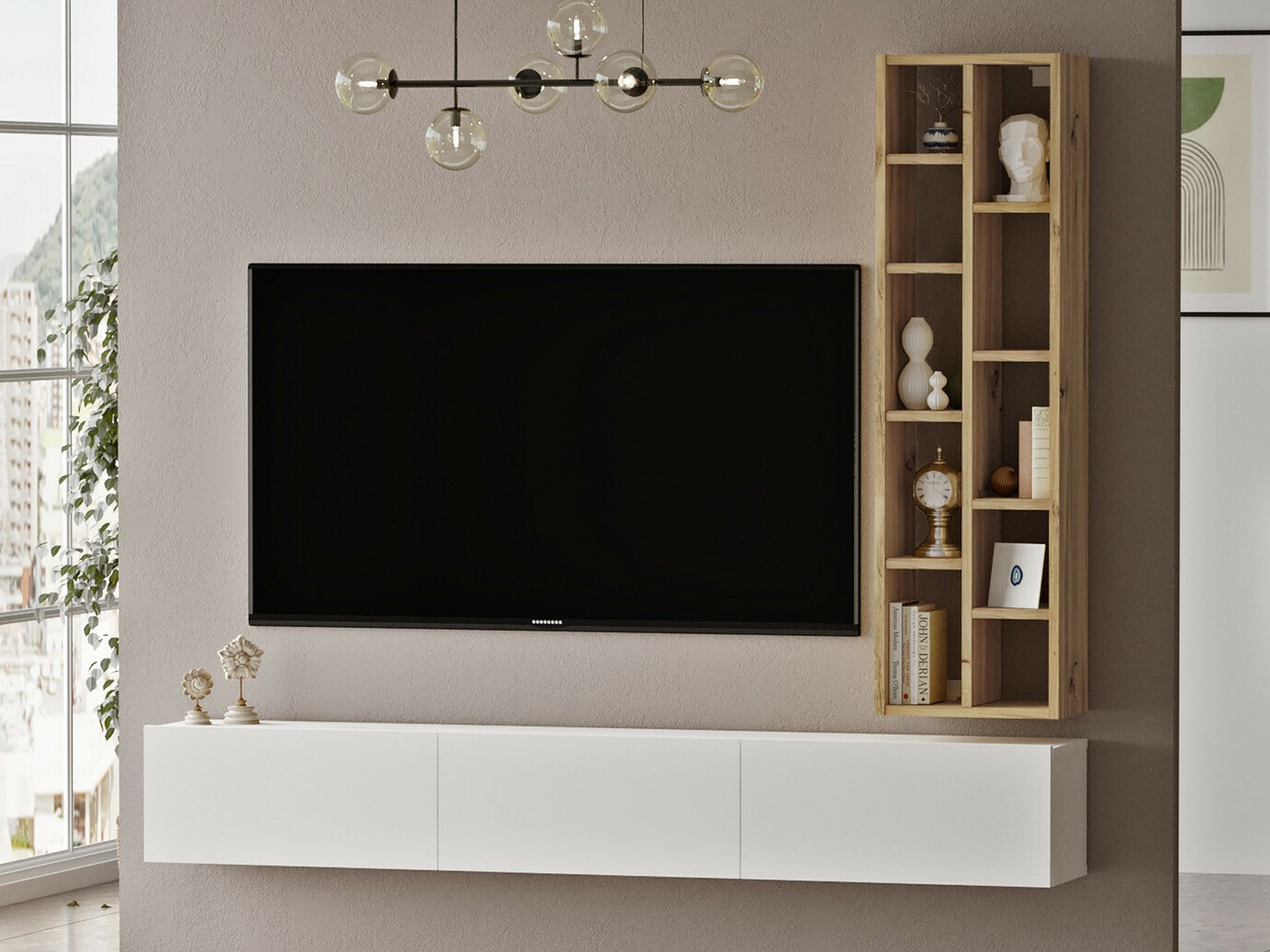 Conjunto de salón Kailua 901 (Roble + Blanco)