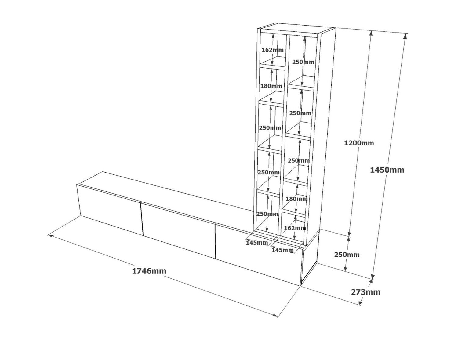 Conjunto de salón Kailua 901 (Roble + Blanco)