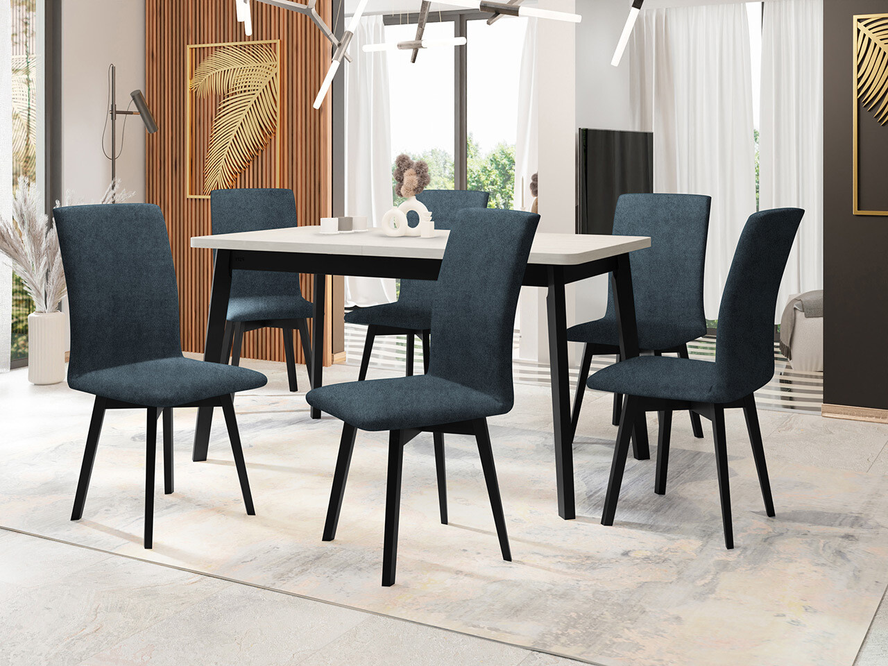 Conjunto de comedor Victorville 323 (Negro)