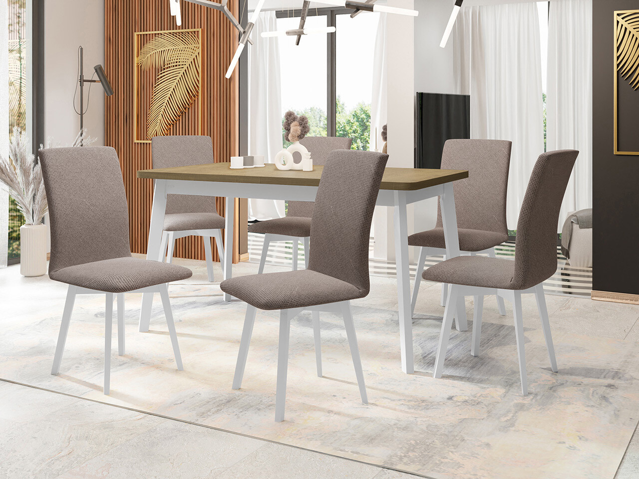 Conjunto de comedor Victorville 325 (Blanco)