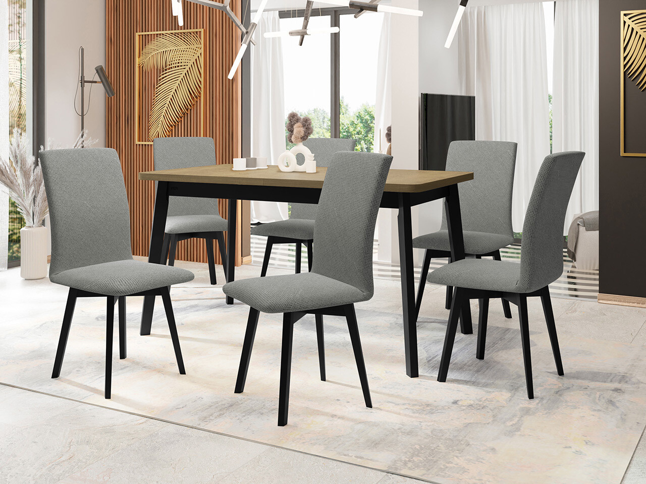 Conjunto de comedor Victorville 325 (Negro)