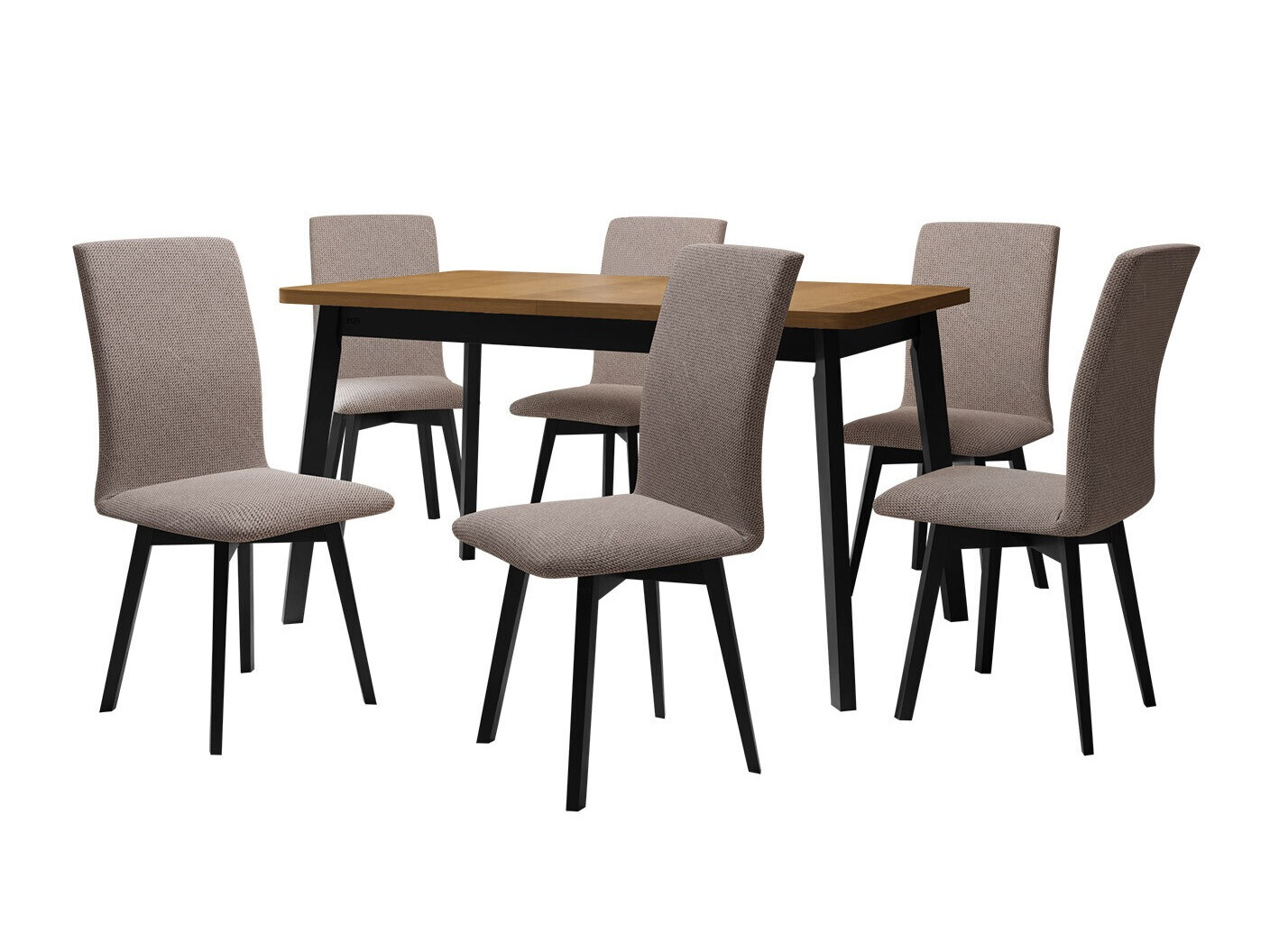 Conjunto de mesas y sillas para comedor Victorville 324 (Negro)