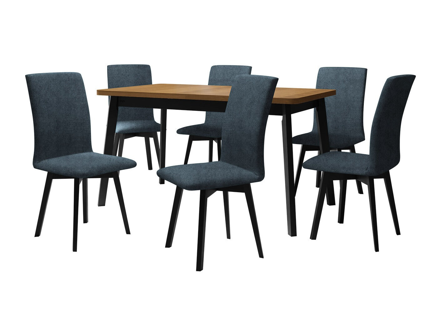 Conjunto de mesas y sillas para comedor Victorville 324 (Negro)