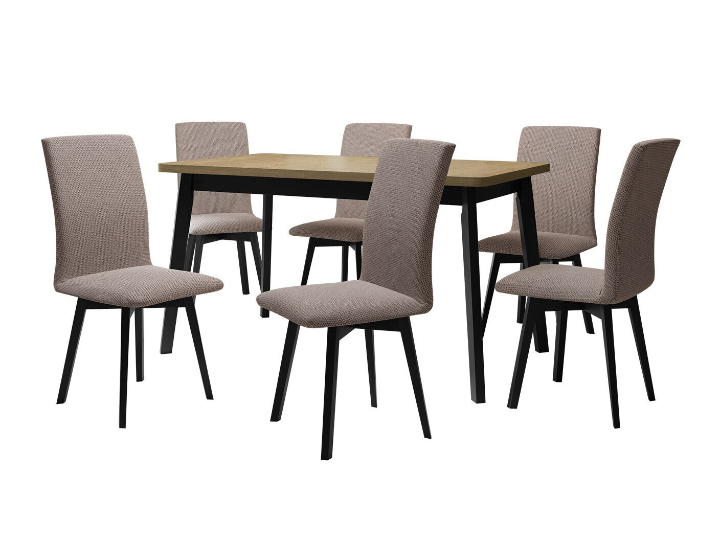 Conjunto de mesas y sillas para comedor Victorville 325 (Negro)