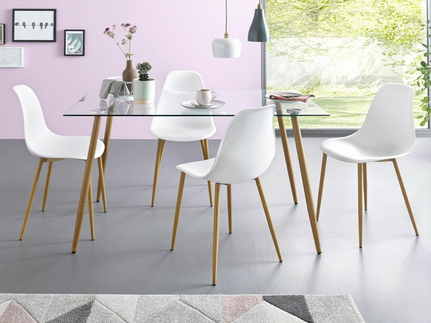 Conjunto de comedor Denton 1164 (Blanco)