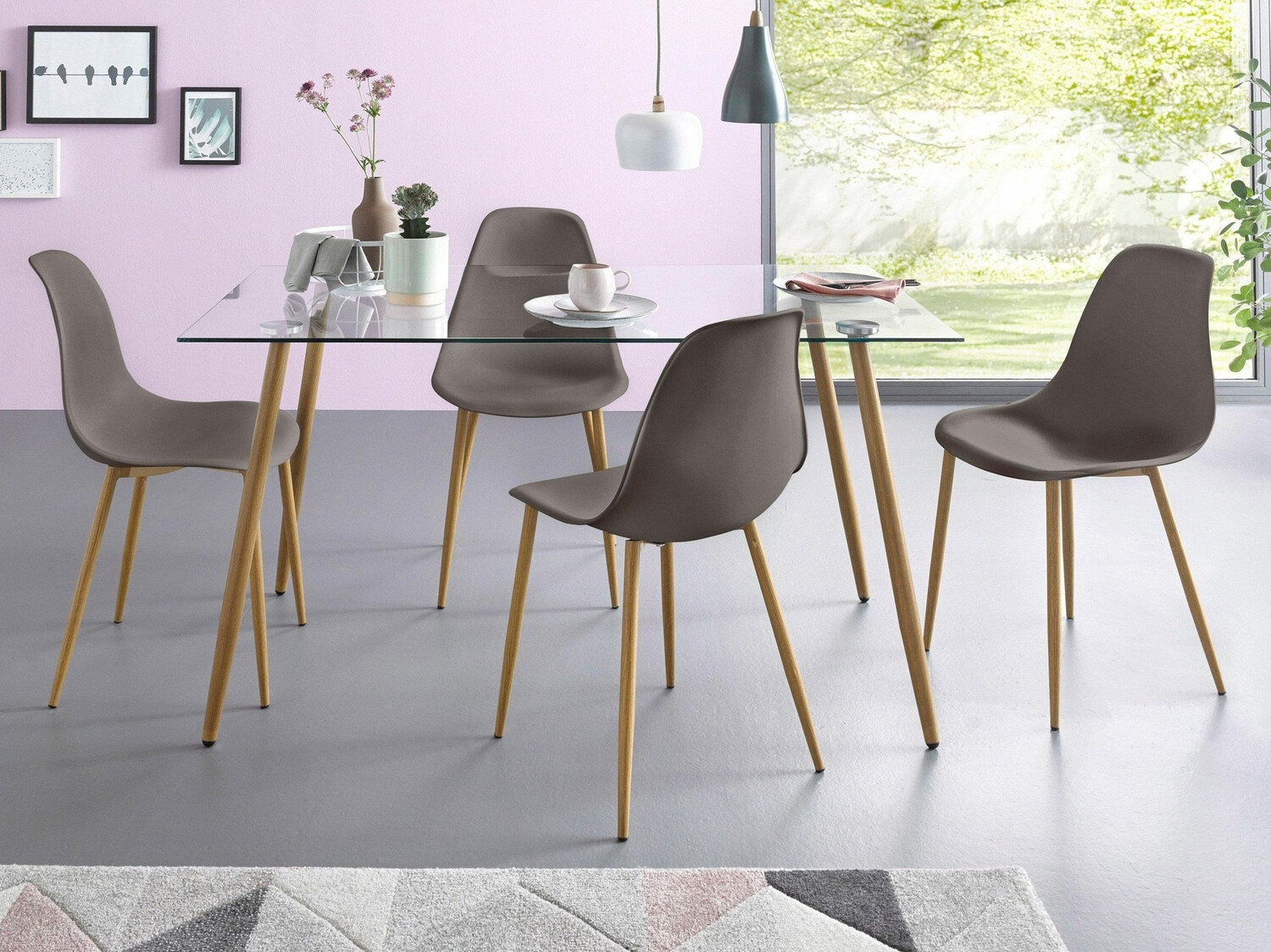 Conjunto de comedor Denton 1164 (Gris)