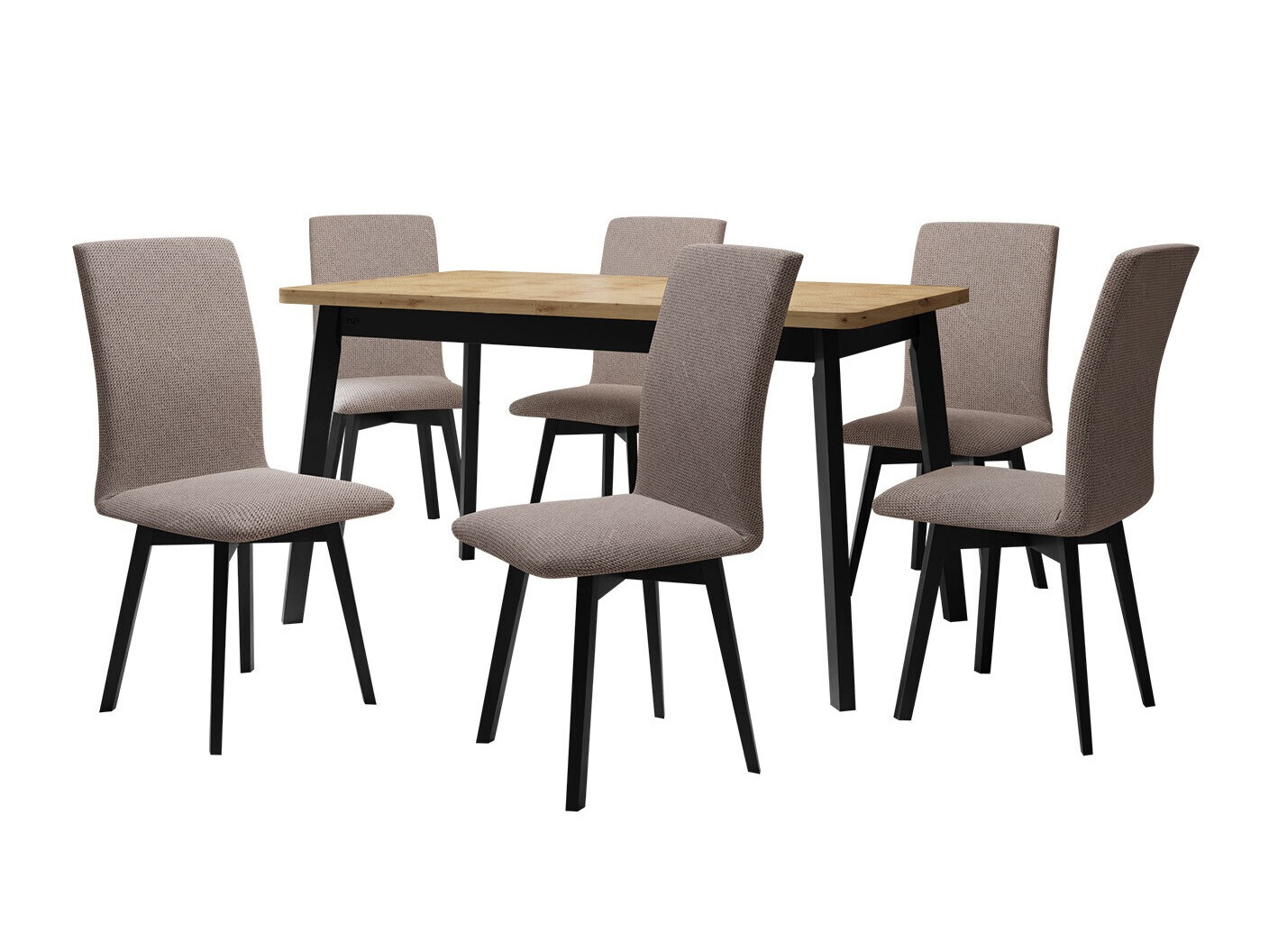 Conjunto de mesas y sillas para comedor Victorville 326 (Negro)