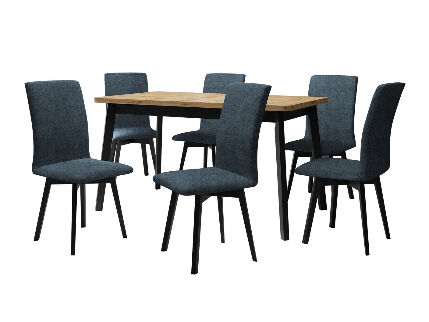 Conjunto de mesas y sillas para comedor Victorville 326 (Negro)