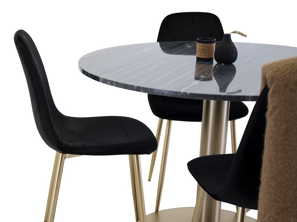 Conjunto de mesas y sillas para comedor Dallas 1220 (Negro + Dorado)